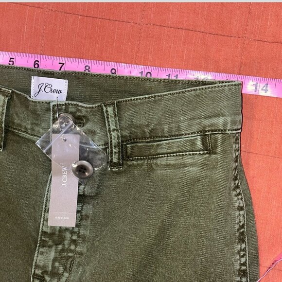NWT J.Crew Size 27p Garment-Dyed Slim Wide Leg Jean Green SP' 2021 AV814 - Picture 9 of 14